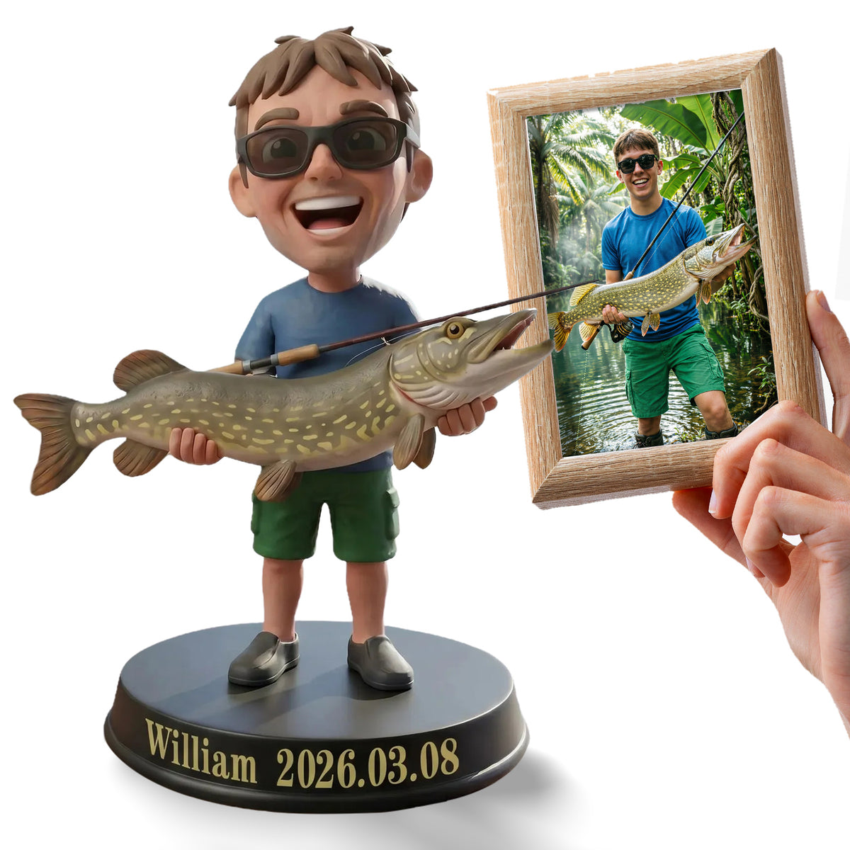 Personalized 3D Figurine from Photo Full Personalized Statue Sculpture Gifts Based on Your Photos for Boyfriend Husband Friends Custom Gifts for Father's Day Birthday Christmas Anniversary