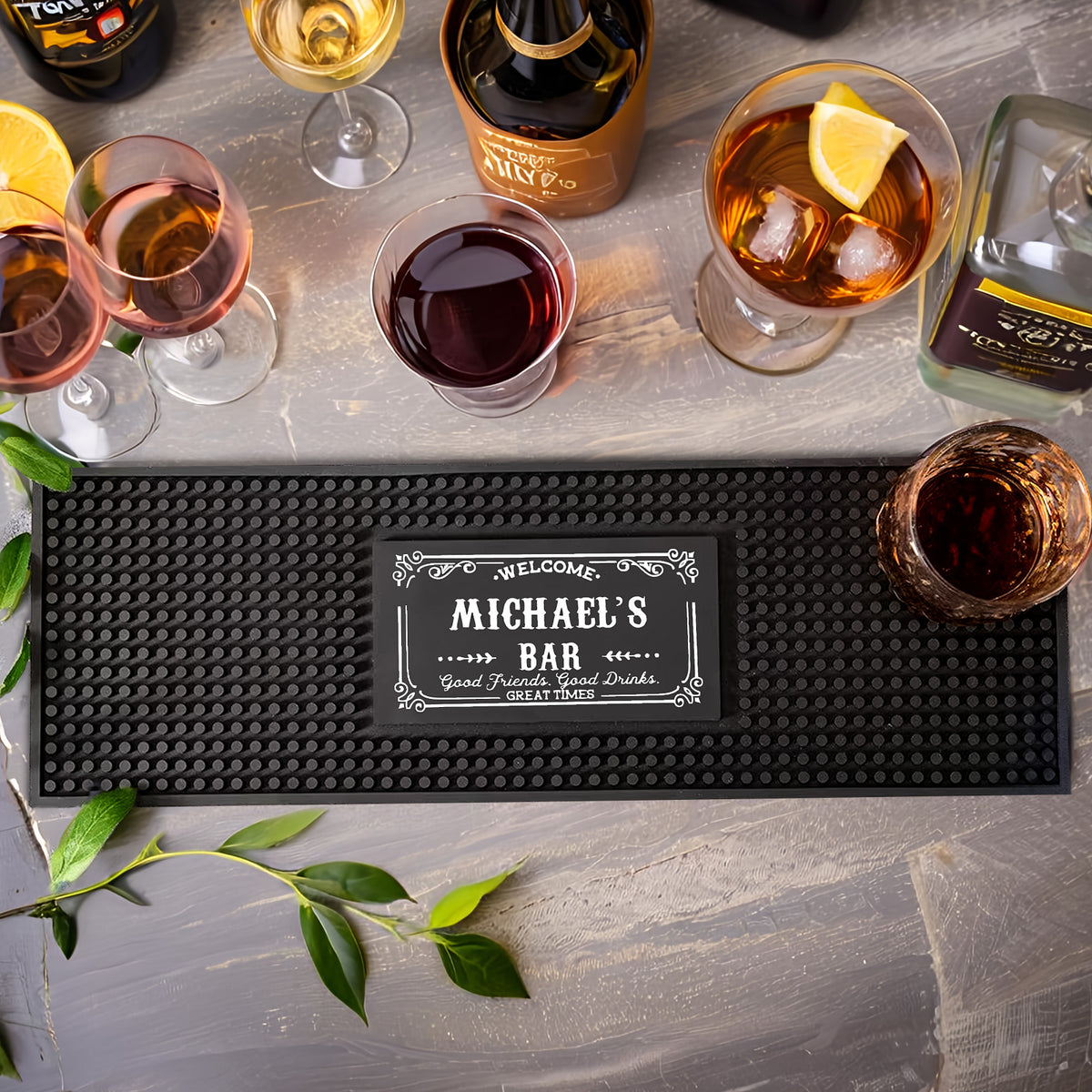 Personalised Bar Mat Non-slip PVC Rubber