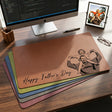 Personalized Photo Desk Mat Large Mouse Pad Custom Sketch Line Art Portrait Non-Slip Waterproof PU Leather Mat