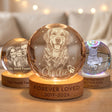 Personalized Pet Memorial Night Light 3D Photo Crystal Ball, Dog Loss Keepsake Engraved Picture Lamp Pet Memorial Gift for Dog Lovers Cat Lovers Birthday Anniversary Xmas Gifts-XMJ