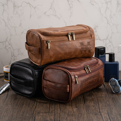 Neceser de cuero personalizado para hombre