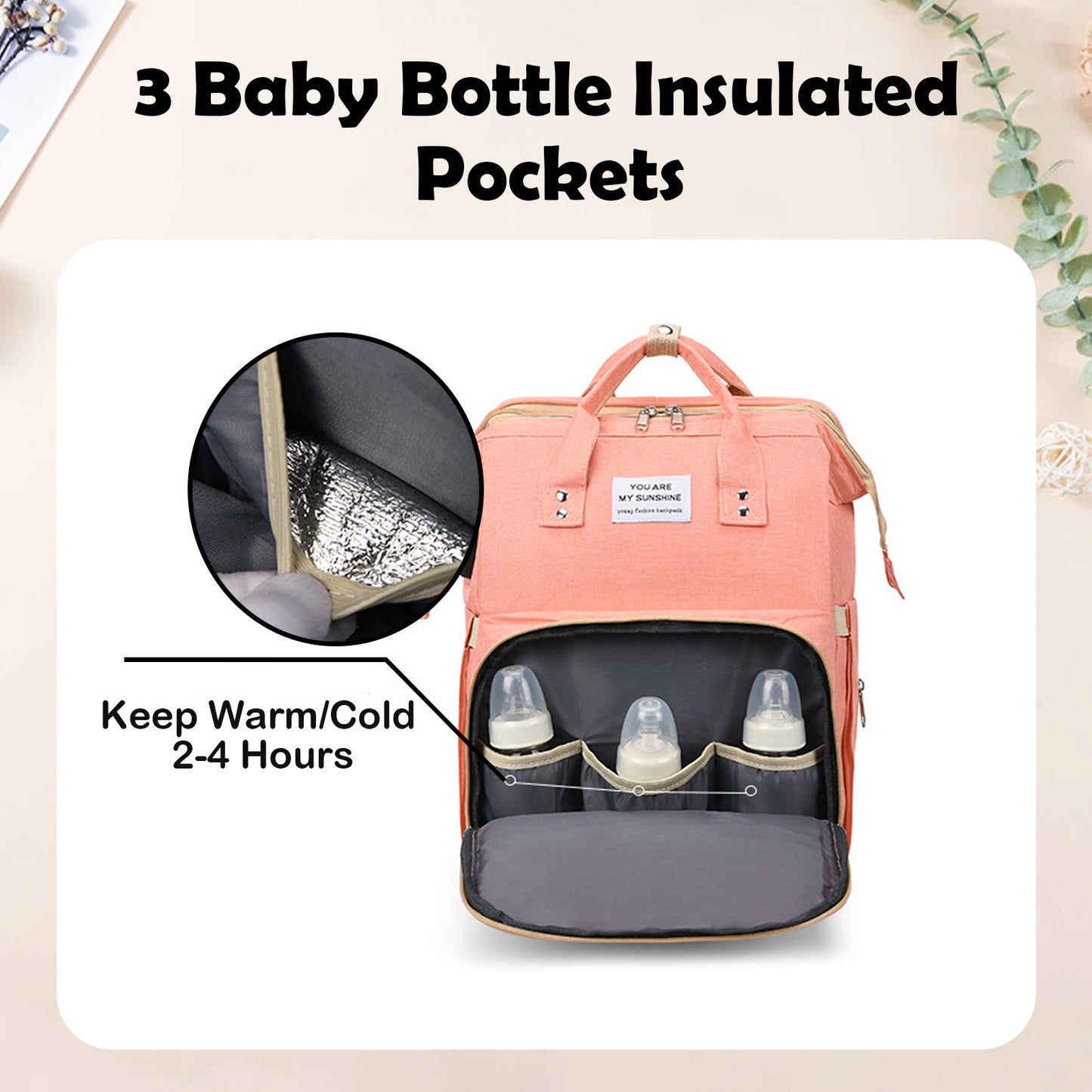 Personalized 3 in 1 Diaper Bag Backpack with Changing Station Multifunctional Large Baby Diaper Bags for Boys & Girls Portable Custom Lightweight Changing Bag Newborn Baby Essential Gifts