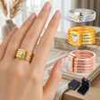 Anillo con Nombre Personalizado para Mujer, Anillos Apilables con 2-7 Nombres Grabados