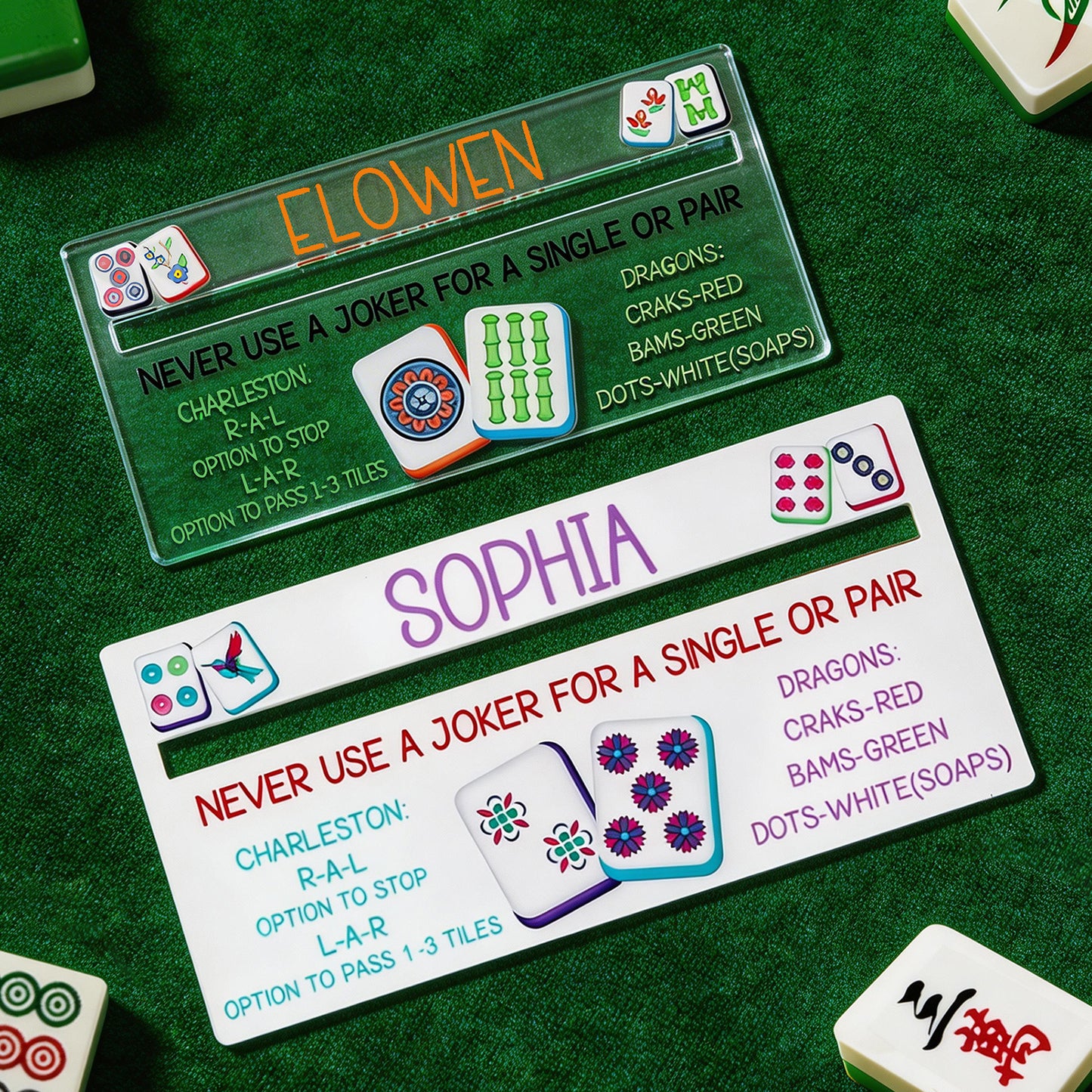 Personalized Acrylic Mahjong Line Reader  with Rules and Name  Accessories Tool Gifts  for Parties  Game Nights  Birthday Gifts for Lovers  Beginners  Family  Friends  Wife  Husband