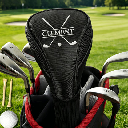 Personalized Golf Club Cover Custom Name or Logo Head Cover Driver Men's Golf Accessories Gifts for Golf Lovers Golfers Dad Husband Father's Day Birthday Wedding Xmas Gifts