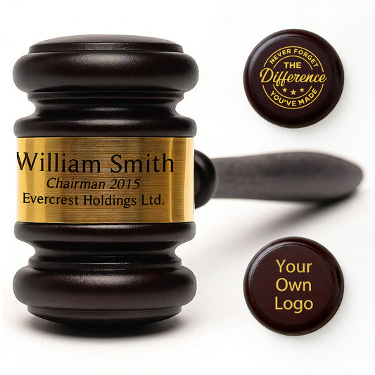 Personalized Judge Gavel and Sound Block Set
