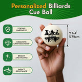 Personalized Cue Ball – Custom Laser-Engraved 57mm Billiards Keepsake