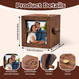 Personalized Photo Flip Box Custom Hand Crank Photo Album with Light & Name Anniversary Keepsake for Him & Her Gifts for Couple Family Christmas Day Father’s Day Wedding Birthday Gift