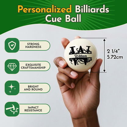 Personalized Billiards Cue Ball with Pouch