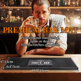 Personalised Bar Mat Non-slip PVC Rubber Bar Mat Custom Bar Name Spill Mat for Countertop Home Bar Coffee Bar Gifts for Bartender Drinking Lover Cocktail Lover Newlywed Beer Mat Decor