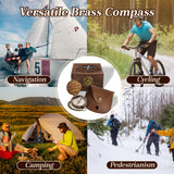 Personalized Engraved Compass with Wooden Box Custom Brass Pocket Compass with PU Leather Storage Pouch for Camping Hiking Fishing Vintage Antique Keepsake Father's Day Birthday Xmas Gifts-xmj