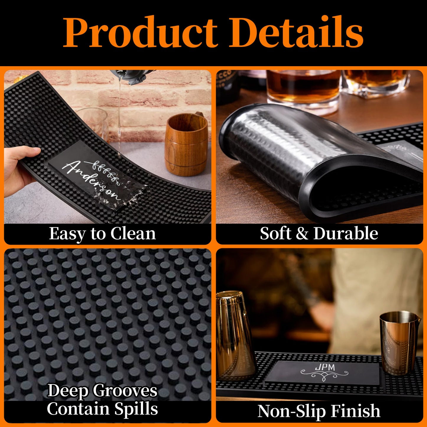 Personalised Bar Mat Non-slip PVC Rubber