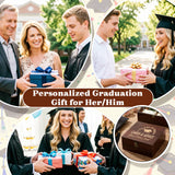 Personalized Graduation Wooden Keepsake Box Custom Engraved Memory Box with Name Storage Boxes for High School College Graduates Cap and Gown Photos Letters Graduation Gifts-for Him Her