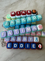 Personalized name fidget clicker. 3D printed CLICKER keychain party favor clicky sensory ASMR gift