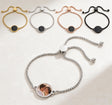 Personalized Heat Activated Hidden Photo Adjustable Bracelets for Women Men