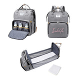 Personalized 3 in 1 Diaper Bag Backpack with Changing Station