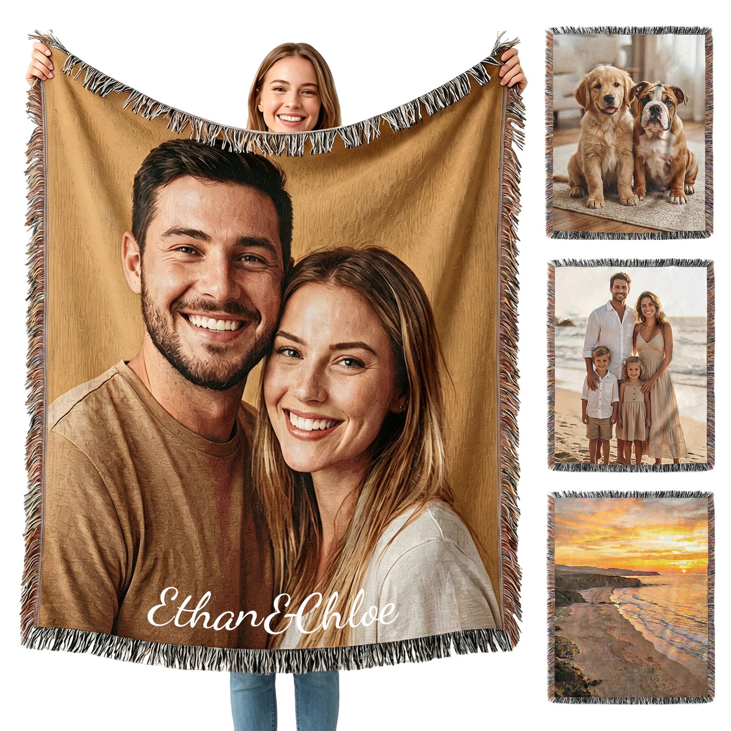 Personalized Blanket with Picture Text
