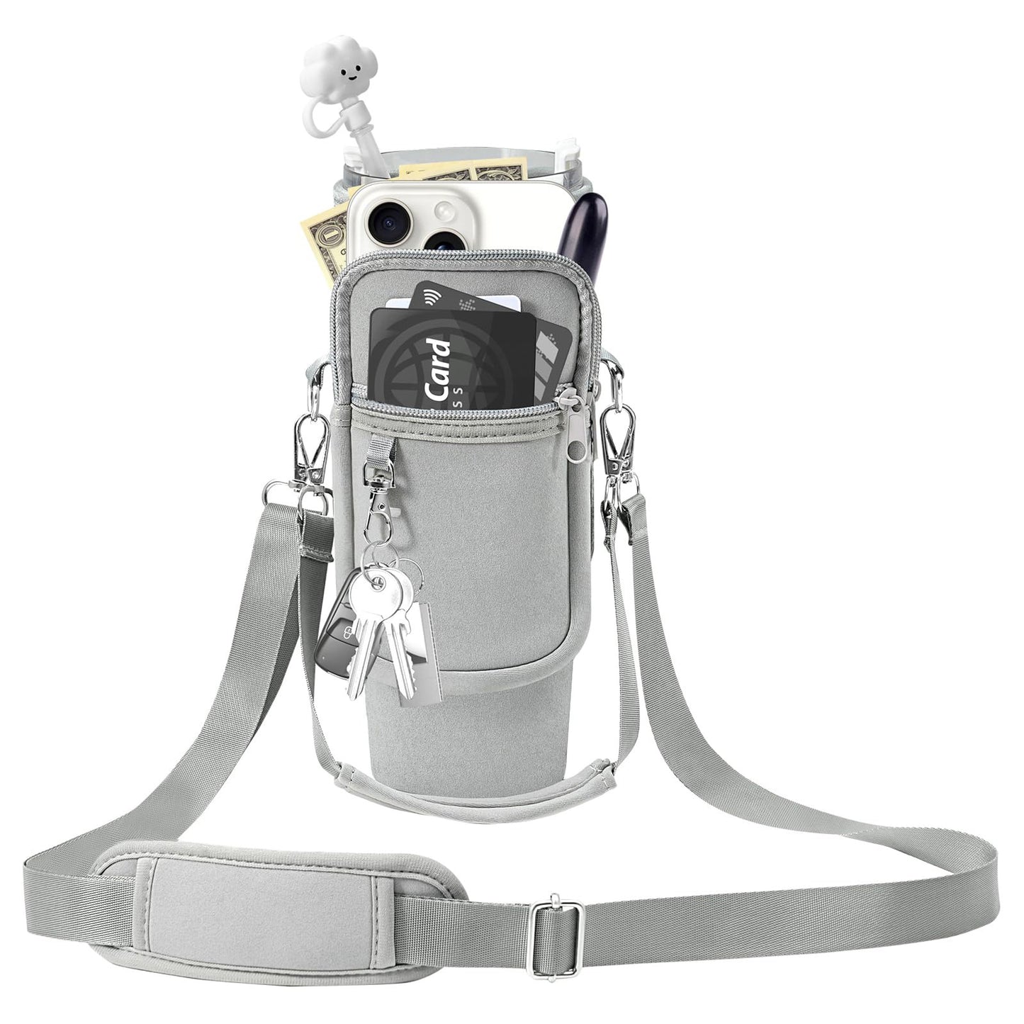 Personalized Water Bottle Holder for 40oz Stanley Glass