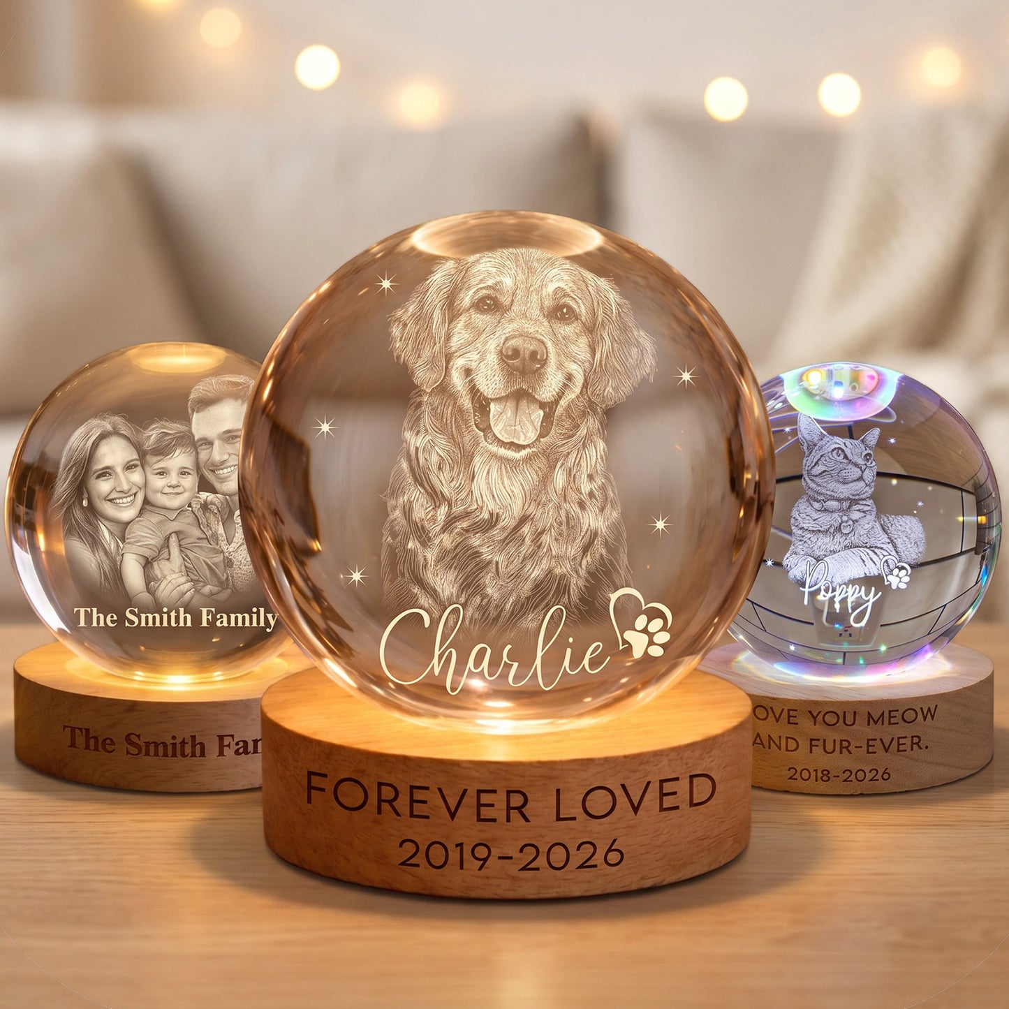 Personalized Night Light 3D Photo Crystal Ball