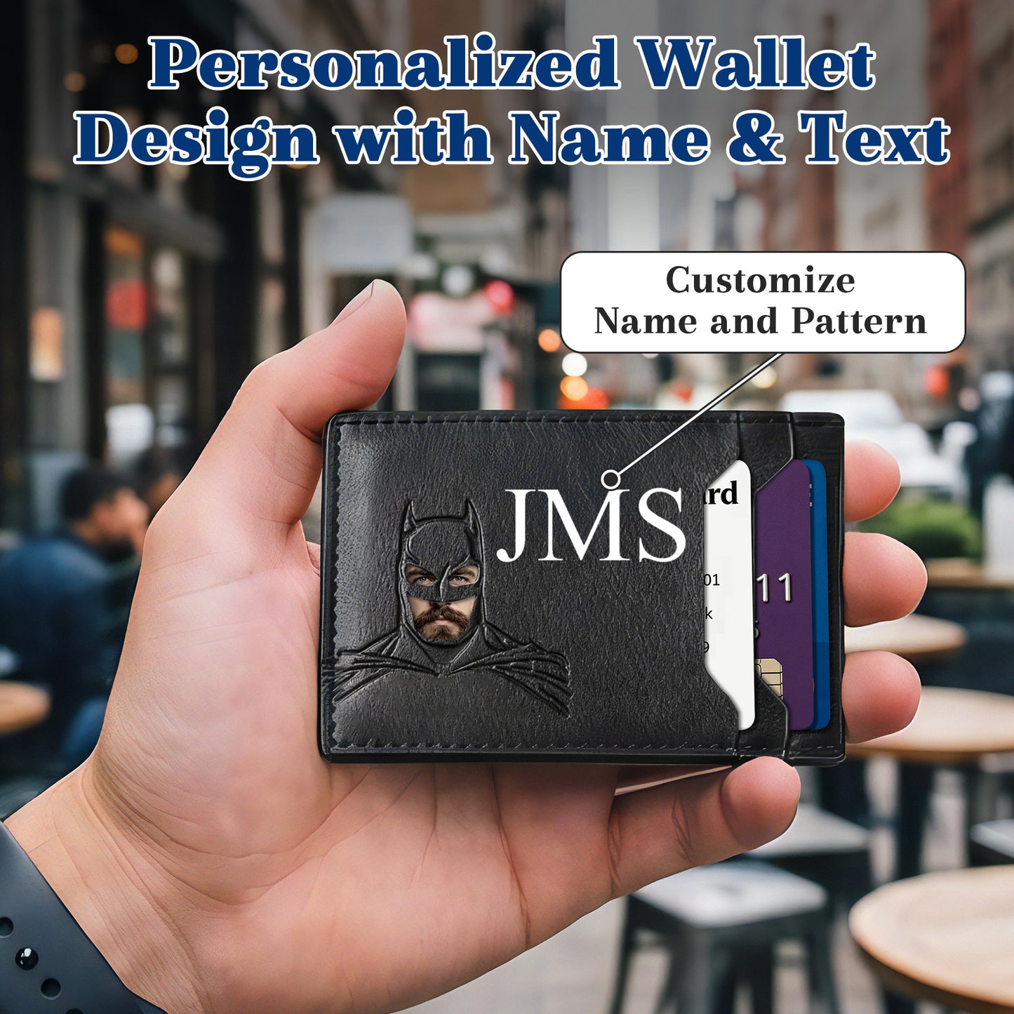 Personalized Bat Wallet with Name Slim