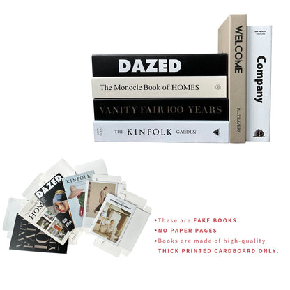 6 Pcs Modern Home Decorative Books, Foldable Faux Decorative Books Home Decor