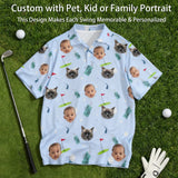 Polo de golf personalizado | Cara personalizada en la camisa | Polo de secado rápido con estampado divertido | Ropa de golf unisex | Regalos para entusiastas del golf | Golfista | Papá | Abuelo Marido Novio Familia Amigos