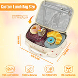 Personalized Insulated Lunch Bag Box for Girls Custom Lunch Bag with Name & Flower Portable Preppy Lunchbox Bag for Teens Girls Reusable lunchboxes for School Travel Picnic Birthday Gifts