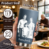 Personalized 20oz Tumbler with Engraved Picture & Text 20 Oz Stainless Steel Travel Tumbler Cup Mug Personalized Gifts for Father's Day Birthday Christmas Anniversary for Men Women Kids