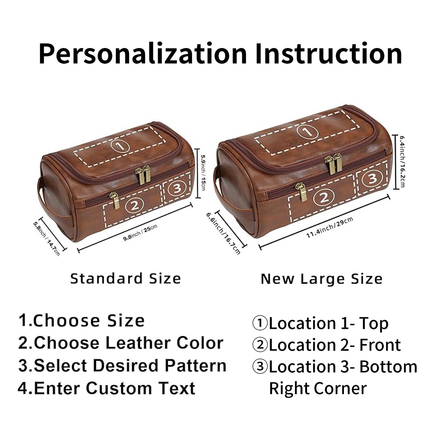 Personalized Men's Leather Toiletry Bag