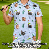 Polo de golf personalizado | Cara personalizada en la camisa | Polo de secado rápido con estampado divertido | Ropa de golf unisex | Regalos para entusiastas del golf | Golfista | Papá | Abuelo Marido Novio Familia Amigos