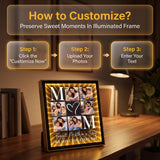 Personalized Photo Mirror Light for Mom 2-in-1 Makeup Mirror & Night Light Family Picture Frame Infinity Mirror Table Night Light Mother's Day Birthday Anniversary Housewarming Xmas Gifts