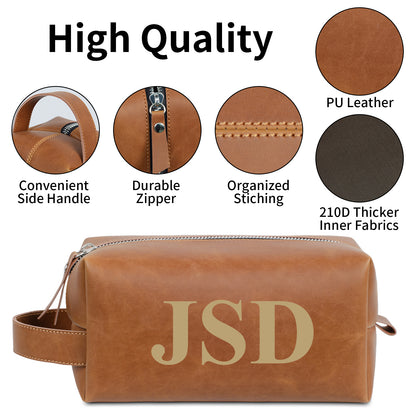 Personalized UV Printed Toiletry Bag Customizable PU Leather Bag Dopp Kit Waterproof Wash Bag Suitable
