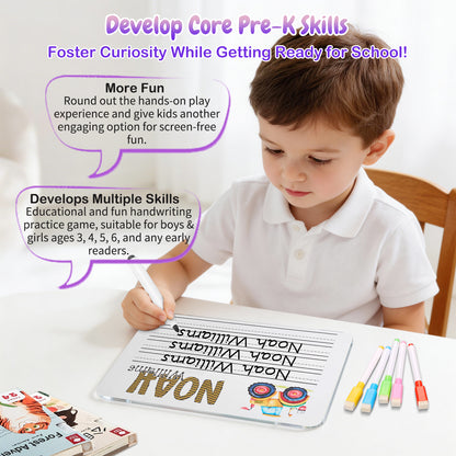 Personalized Name Practicing Board for Kids Custom Name Tracing Whiteboard with Dry-Erase Pen Back-to-School Gift for 3 4 5 Years Old Preschoolers Toddler Name Learning Handwriting Practice