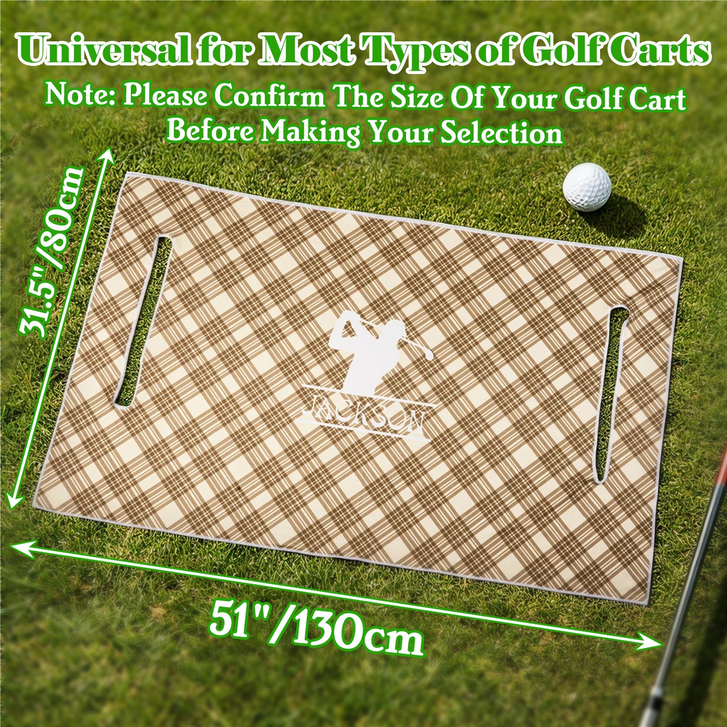 Personalized Golf Cart Seat Cover With Name