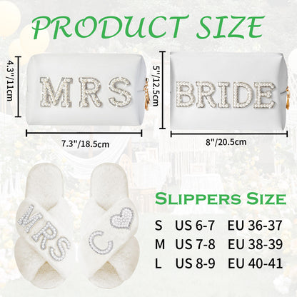 Pearl Letter Slipper Makeup Bag