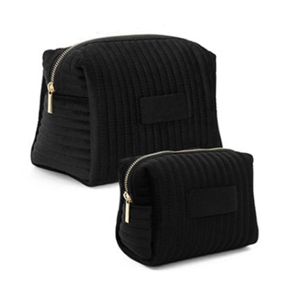 Personalized Velvet Makeup Bag, Custom Quilted Cosmetic Bag