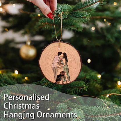 Personalized Family Portrait Xmas Ornament Gift
