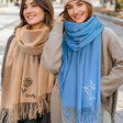 Personalized Embroidered Scarf Unisex Custom Shawls Embroidered Name Constellations Birth Flower Women's Wraps for Daily Travel Xmas Wedding Birthday Gifts for Bride Bridesmaid Mom Lover Friends