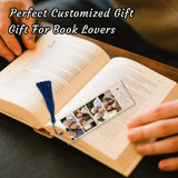 Personalized Bookmark with Photo and Text Custom Photo Acrylic Bookmark with Tassel Book Marks for Reading Gift for Women Men Readers Kids Book Lover Teacher Classmate Christmas Father's Day-xmj