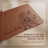 Personalized Dad Photo Desk Mat Large Mouse Pad Custom Sketch Line Art Portrait Non-Slip Waterproof PU Leather Mat Father's Day Anniversary Birthday Gifts Gifts for Husband Dad Grandpa-xmj
