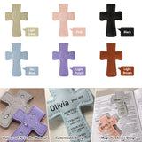 Personalized Magnetic Christian Bookmarks Custom PU Leather Bookmark with Name & Bible Verses Catholic Cross Book Marks Religious Gifts for Women Students Teachers Father Book Lovers