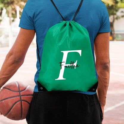 Personalized Drawstring Backpack with Custom Name | Durable Customized Party Bag