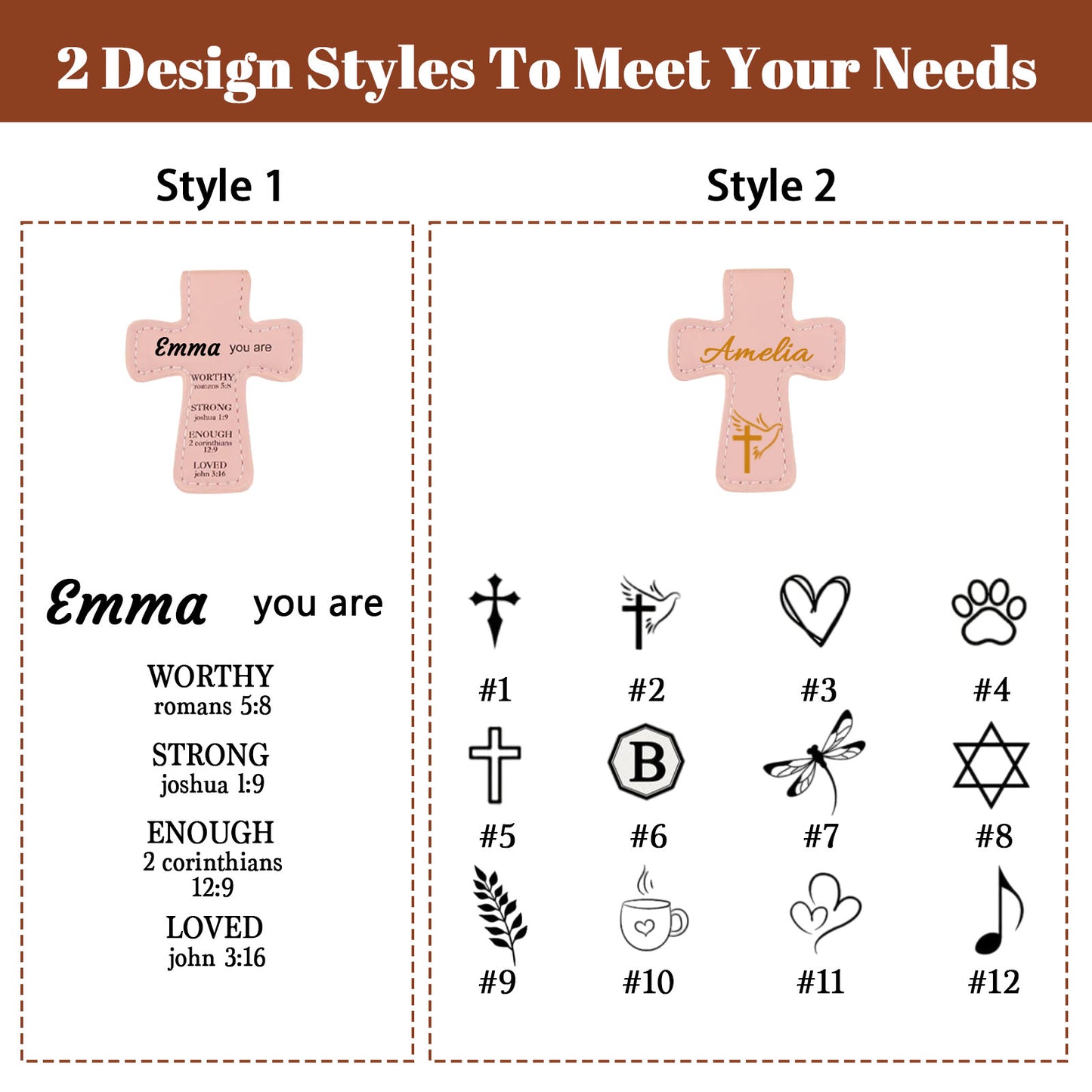 Personalized Magnetic Christian Bookmarks  Custom PU Leather Bookmark with Name & Bible Verses  Catholic Cross Book Marks  Religious Gifts for Women  Students  Teachers  Father  Book Lovers