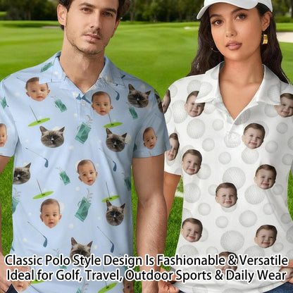 Personalized Golf Polo Shirt Custom Face