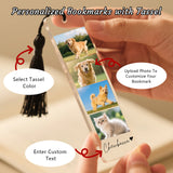 Personalized Bookmark with Photo and Text Custom Photo Acrylic Bookmark with Tassel Book Marks for Reading Gift for Women Men Readers Kids Book Lover Teacher Classmate Christmas Father's Day-xmj