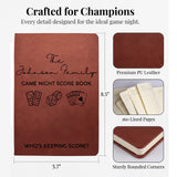 Personalized Game Night Score Book Custom Couple or Family Name Board Game Lover Gifts Leather Journal Funny Wedding Gift for Mr & Mrs 160 Pages Birthday Anniversary Engagement Xmas Gifts