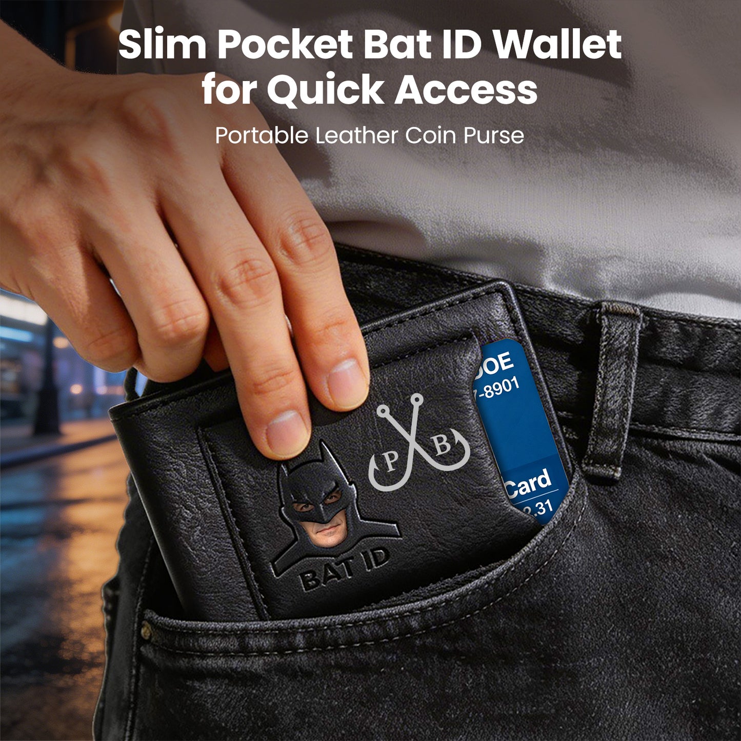 Personalized Bat Wallet with Name