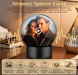 Memory Sphere Lamp Crystal Ball Video Player 2.8" Memory Orbs Ornament 4GB Uploadable Videos & Photos Personalized Unique Desk Night for Couples Friends Birthday Christmas (White Memory Orb WIFI)