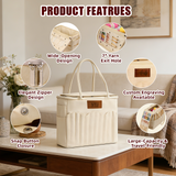 UIDMEN Personalized Knitting Bag with Name Leather Patch Canvas Yarn Bag Yarn Holder for Crochet Lovers Pottery Tool Bag Art Supply Storage Student Artist Gift Mother's Day Gift Birthday Gifts
