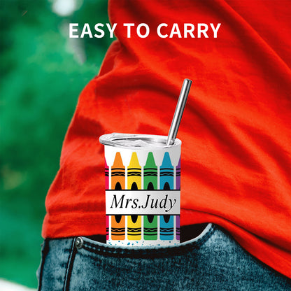 Personalized Tumbler for Teacher, Custom Pencil Printed Stainless Steel Bottle